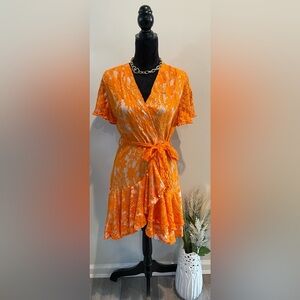 HalfIsland Beautiful Orange Lace Dress